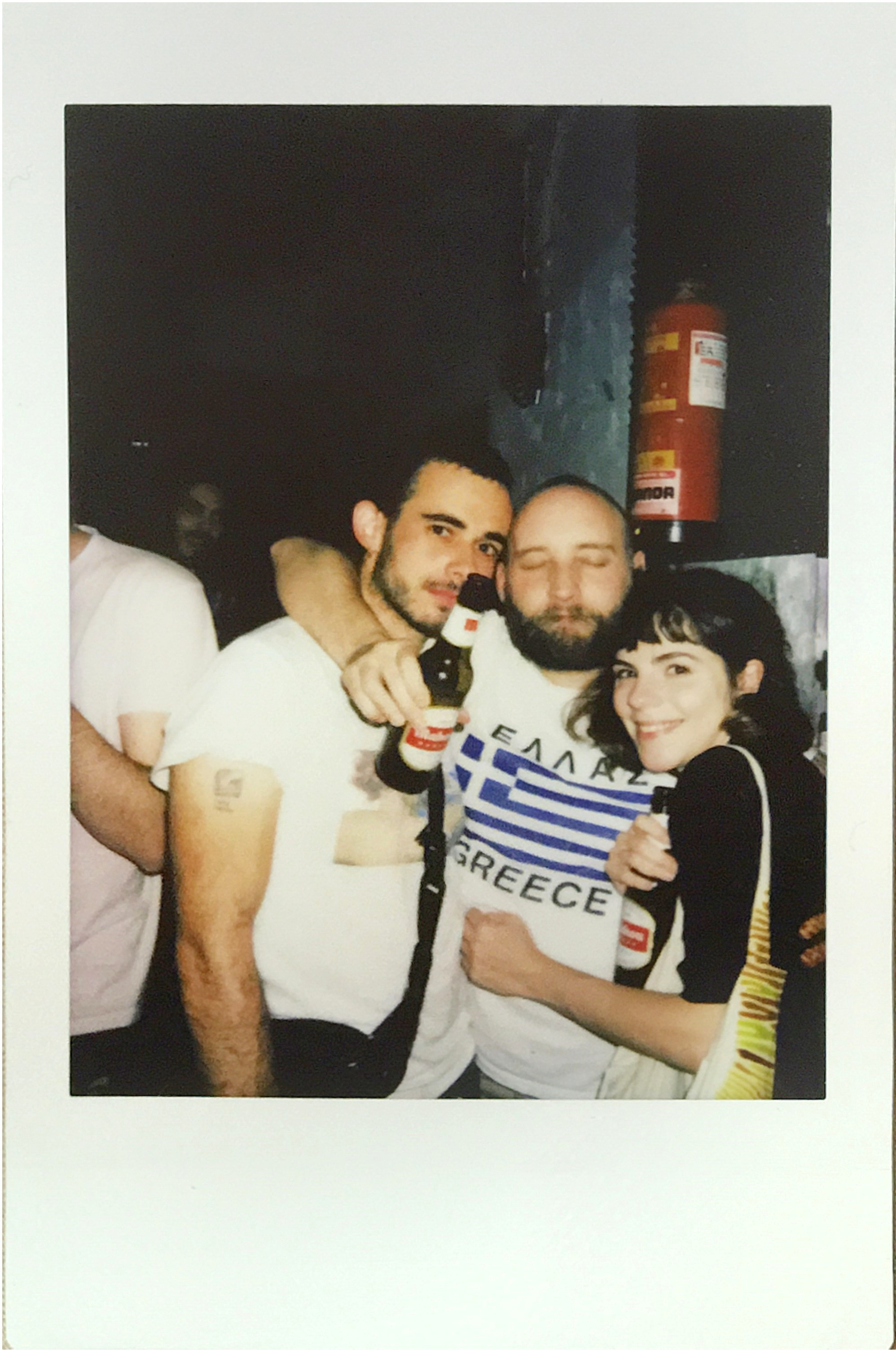 The author with two friends.