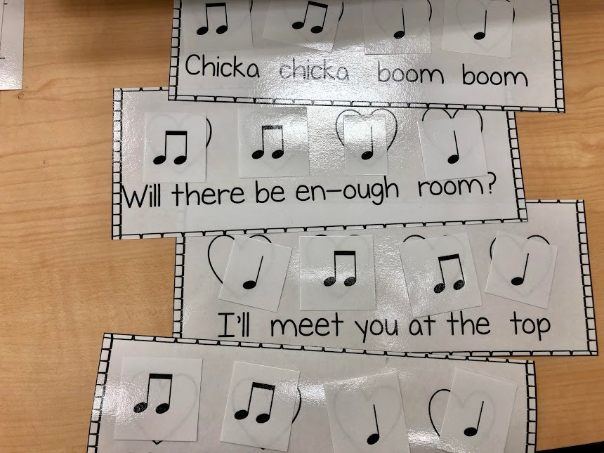 Elementary music lesson using Chicka Chicka Boom Boom book to teach beat and rhythm.  This lesson plan is designed for elementary music classrooms and incorporates beat strips and rhythm reading for young children.