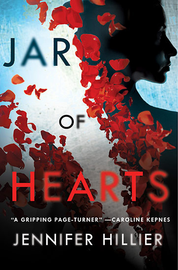 Jar of Hearts book cover by Jennifer Hillier, showcasing a dark and mysterious aesthetic, reflecting the themes of the novel and inspired by the Christina Perri song.