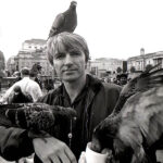 Neil Finn performing with Crowded House in Trafalgar Square, London, 1991