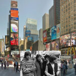 West 8th Street and 6th Avenue in Greenwich Village, NYC, known for its artistic and bohemian history, referencing the Rolling Stones song Dance Pt. 1