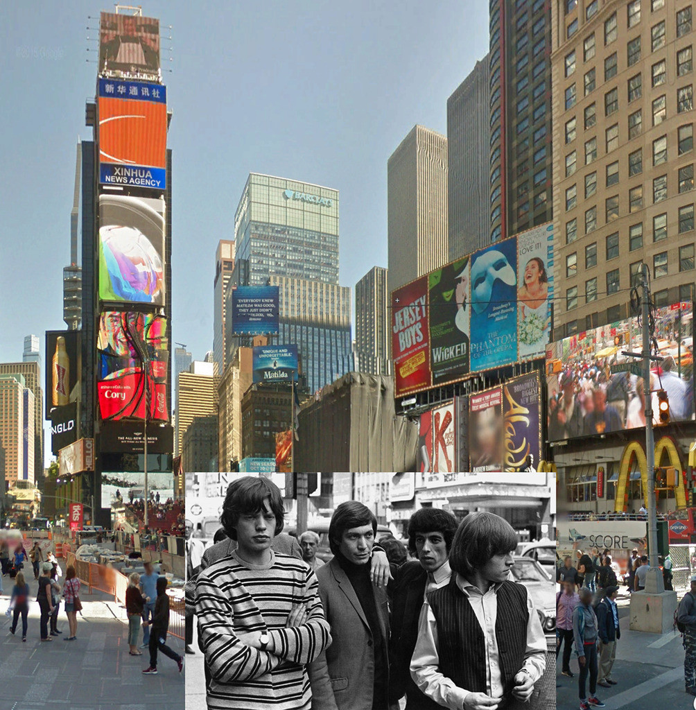 West 8th Street and 6th Avenue in Greenwich Village, NYC, known for its artistic and bohemian history, referencing the Rolling Stones song Dance Pt. 1