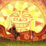 Moana and Maui on the island