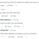 Instagram user concern about changing music on posts