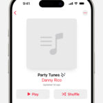 iPhone showing a new playlist created