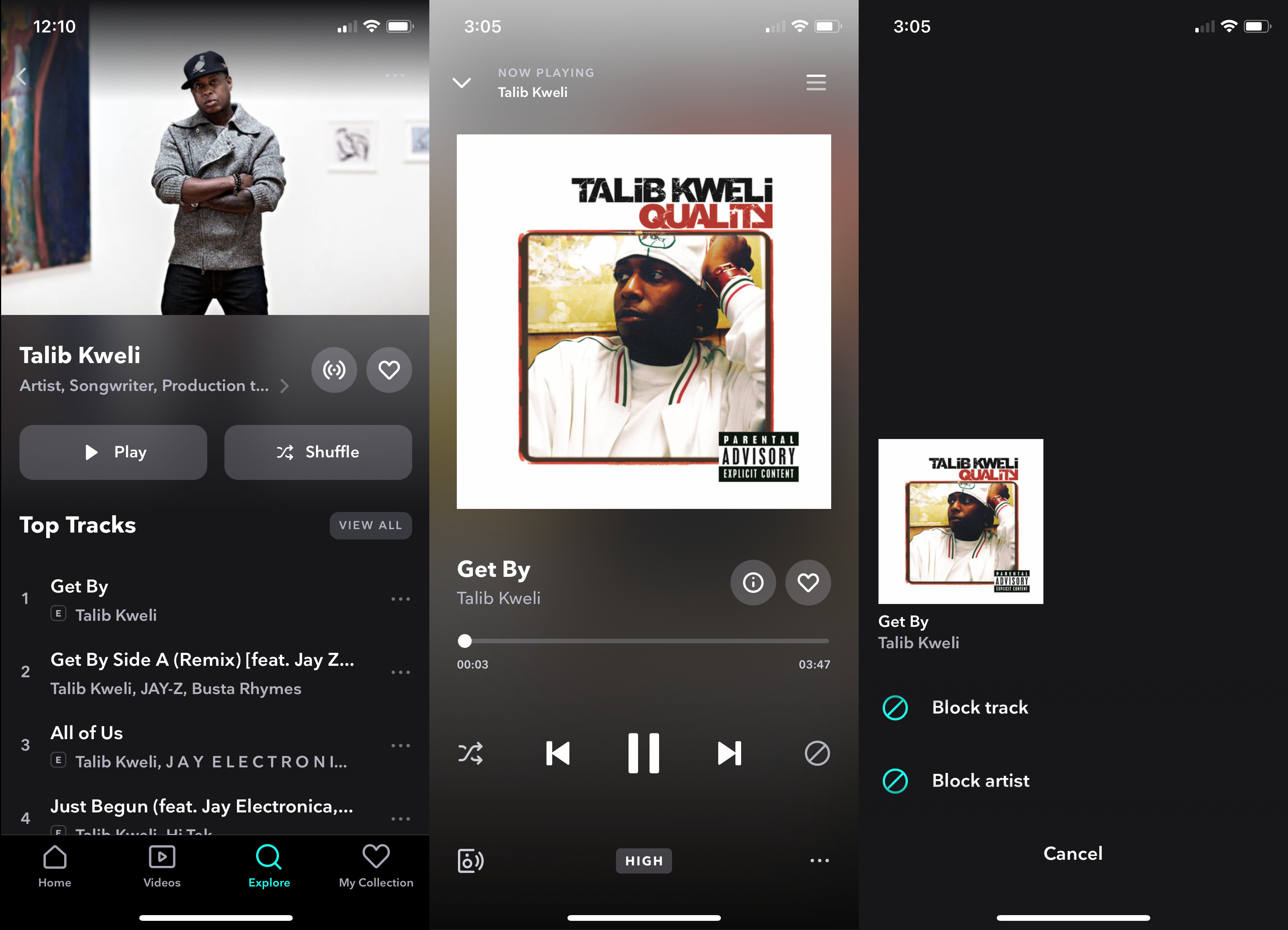 alt text: A person using the thumbs down feature on a YouTube Music interface to dislike a song and influence future recommendations.